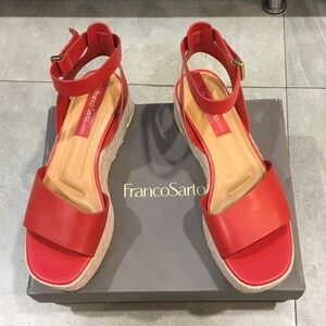 Franco Sarto Bold Red Sandals , New , Size US 8.